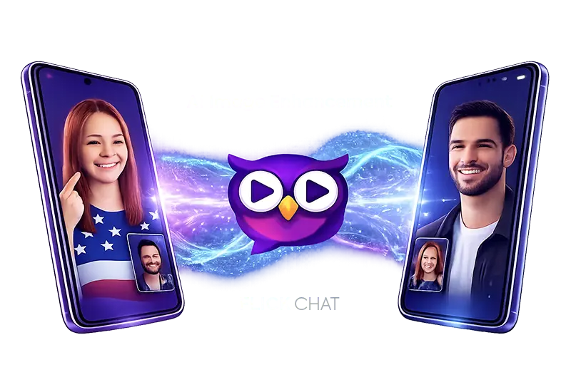 AI-powered video chat between two people on mobile phones