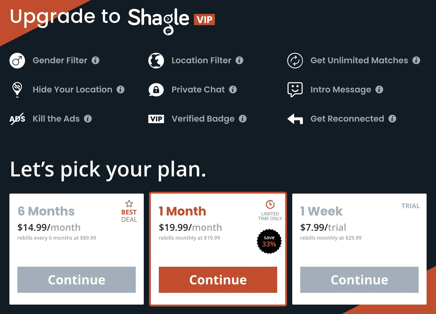 Shagle VIP Features