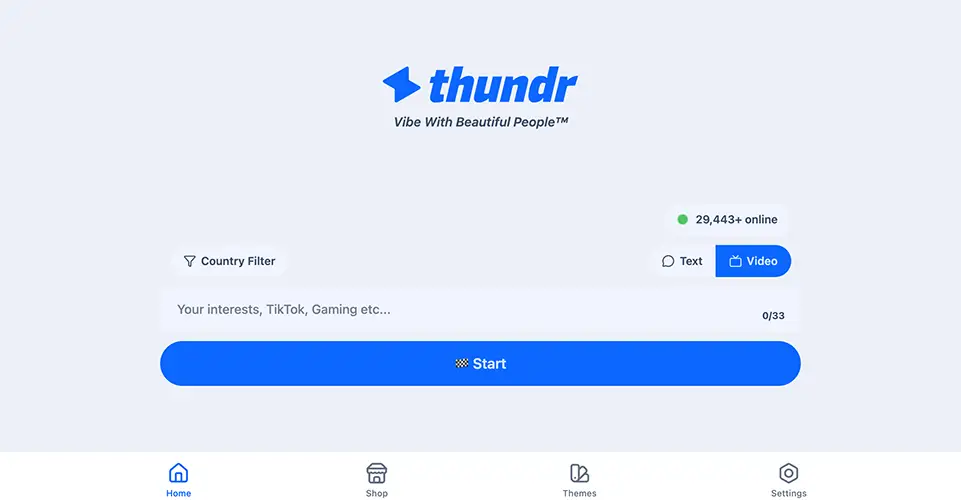 Thundr Website Screenshot